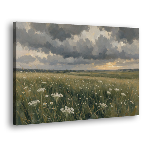 Big Wall Art for Living Room Stormy Meadow - Canvas Wall Art - Side