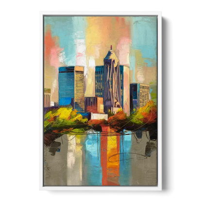 Birmingham Alabama Magic City Front - White Canvas Wall Art