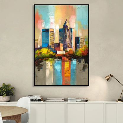 Birmingham Alabama Magic City Living Room - Black Canvas Wall Art