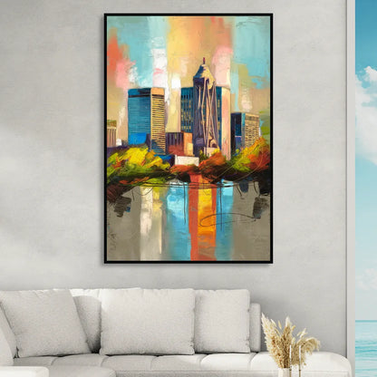 Birmingham Alabama Magic City Sitting Room - Black Canvas Wall Art