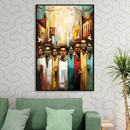 Birmingham Civil Rights District Sitting Room - Black Canvas Wall Art
