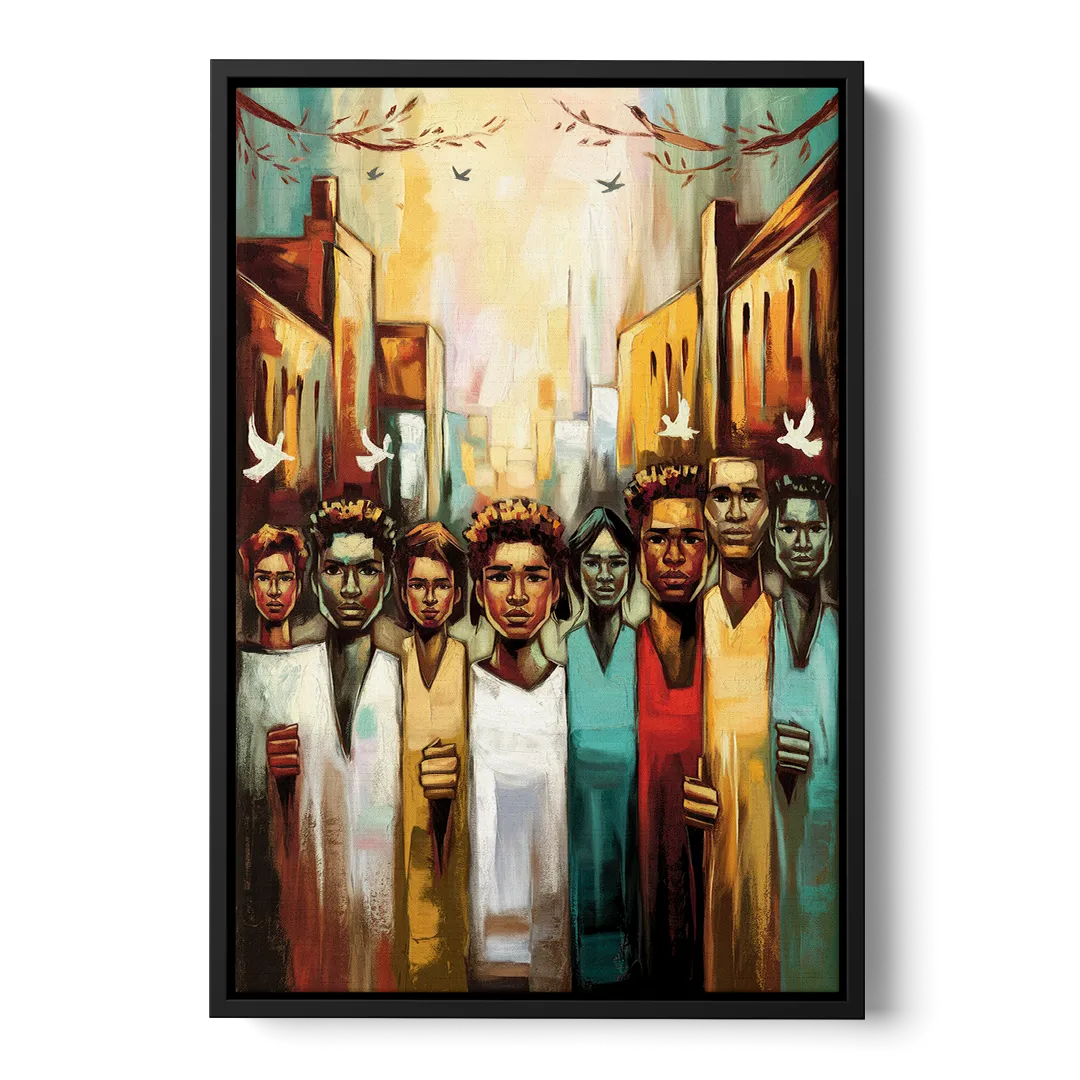 Birmingham Civil Rights District Front - Black Canvas Wall Art