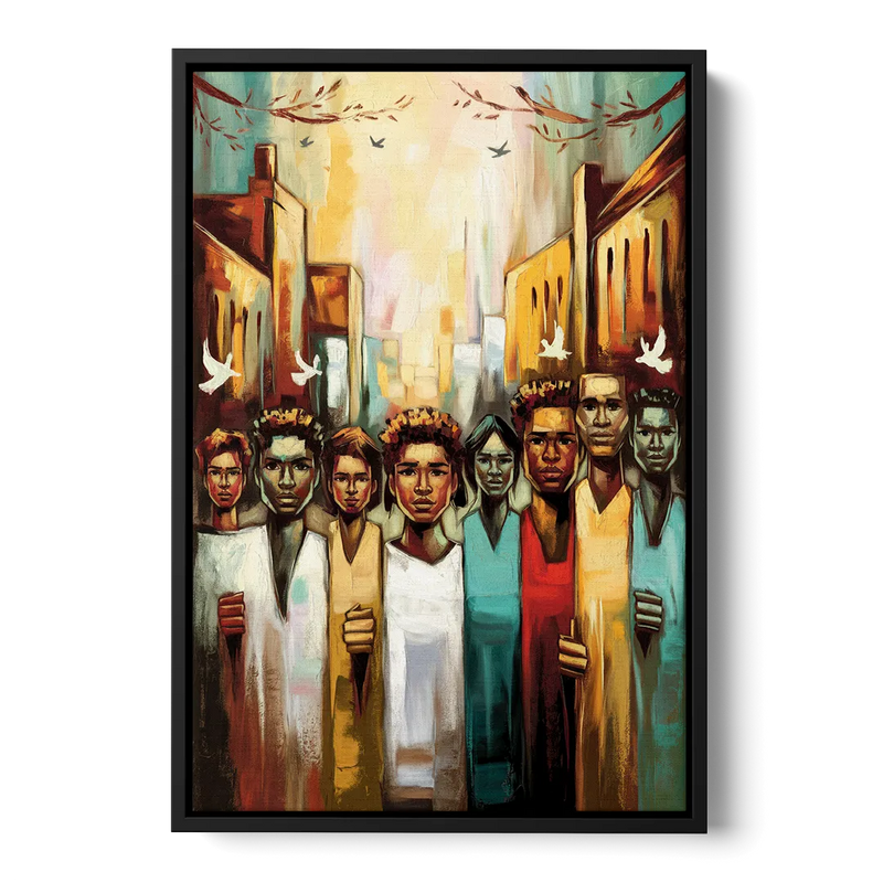 Birmingham Civil Rights District Front - Black Canvas Wall Art