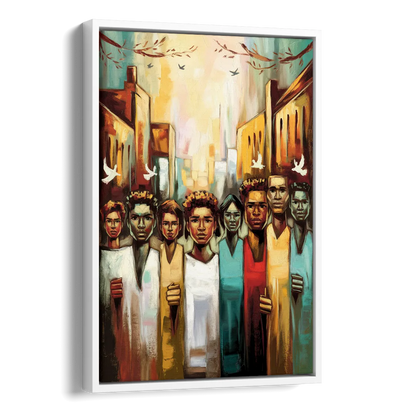 Birmingham Civil Rights District Side - White Canvas Wall Art