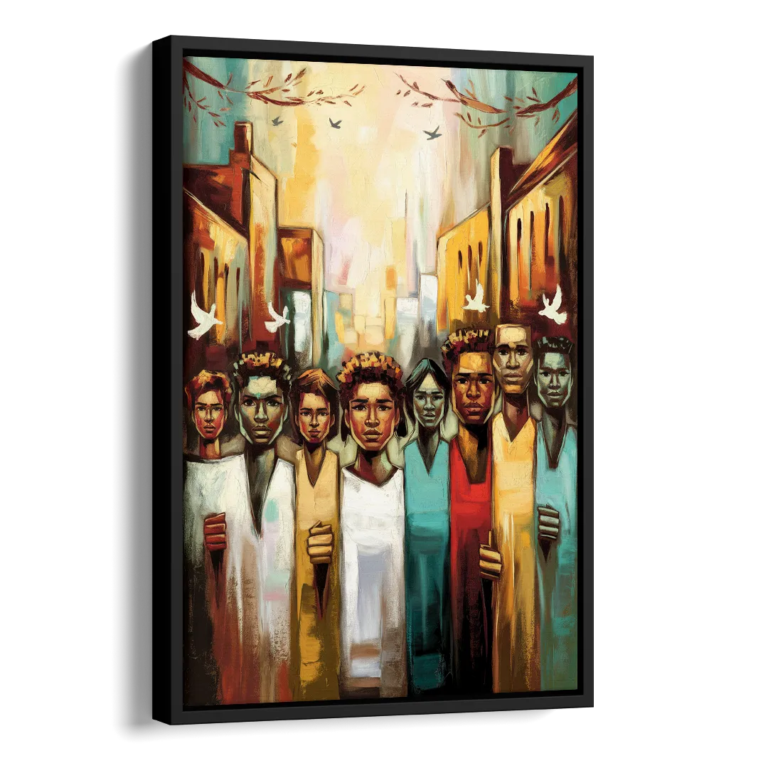 Birmingham Civil Rights District Side - Black Canvas Wall Art