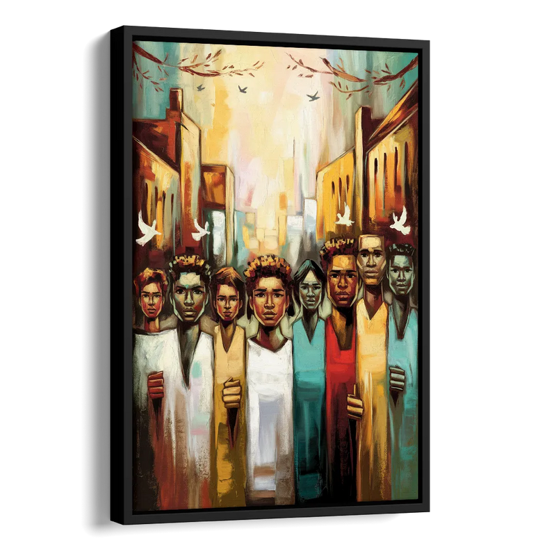 Birmingham Civil Rights District Side - Black Canvas Wall Art