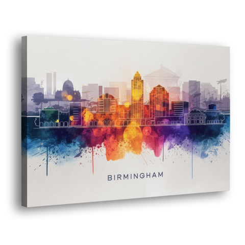 Birmingham Downtown Skyline - Canvas Wall Art - Side