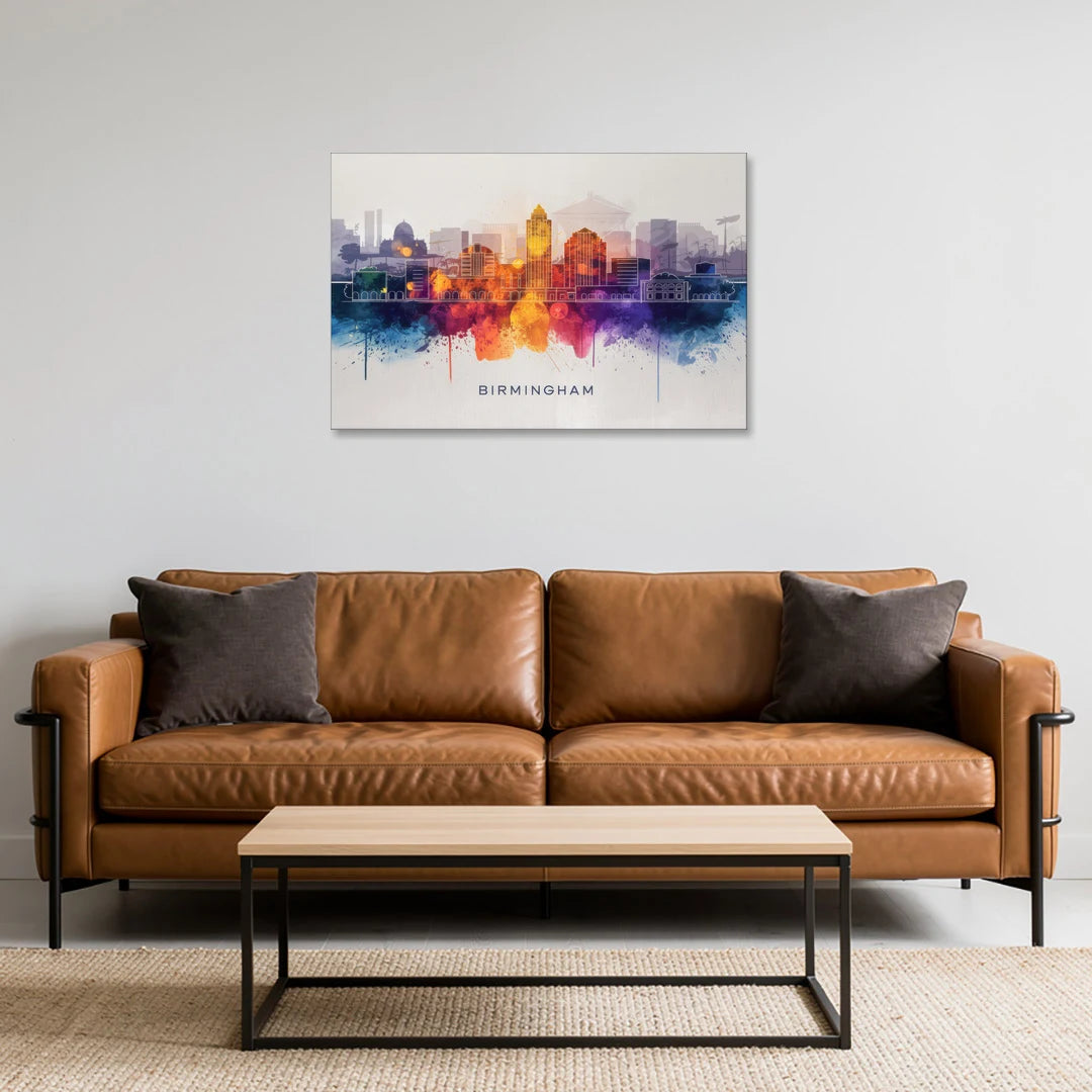 Birmingham Downtown Skyline - Canvas Wall Art - Sofa - 36x24