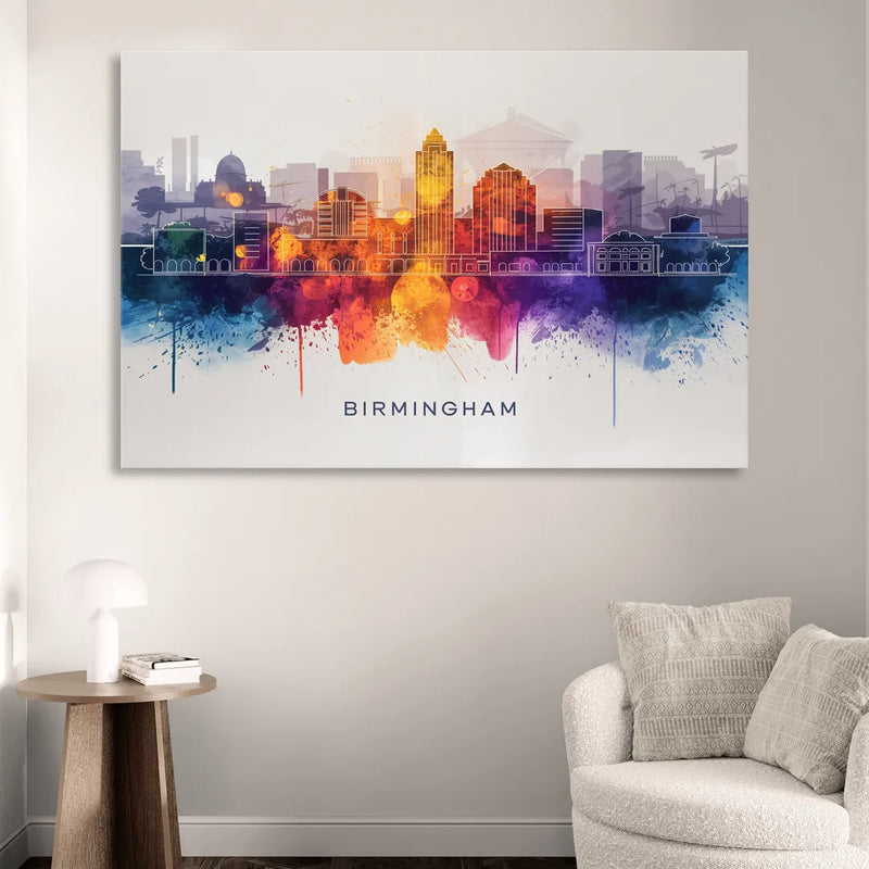 Birmingham Downtown Skyline Sitting Room - Canvas Wall Art