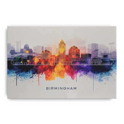 Birmingham Downtown Skyline Front - Canvas Wall Art