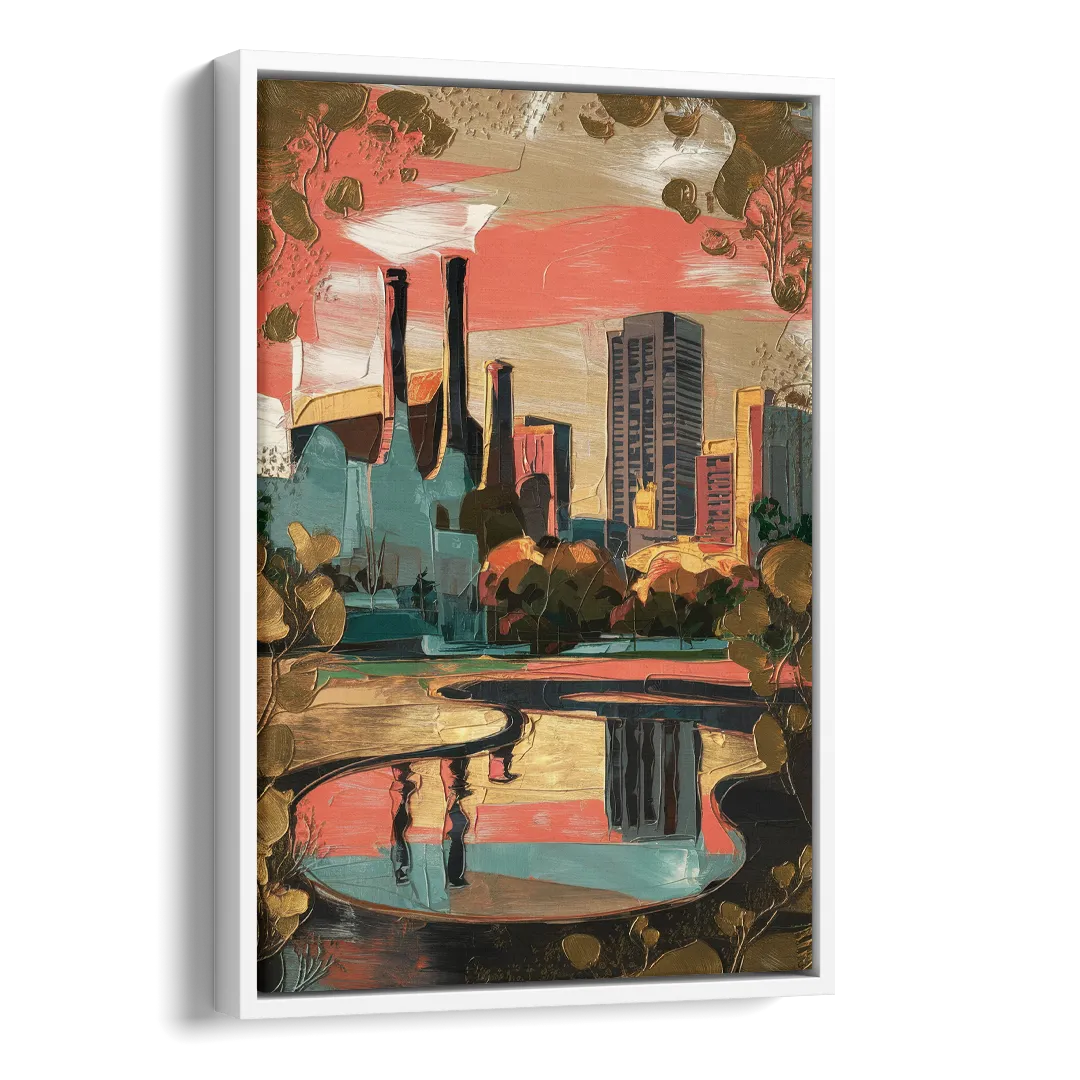 Birmingham Historic Landmarks Side - White Canvas Wall Art