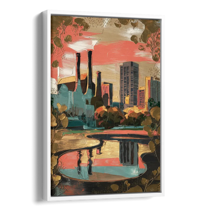 Birmingham Historic Landmarks Side - White Canvas Wall Art