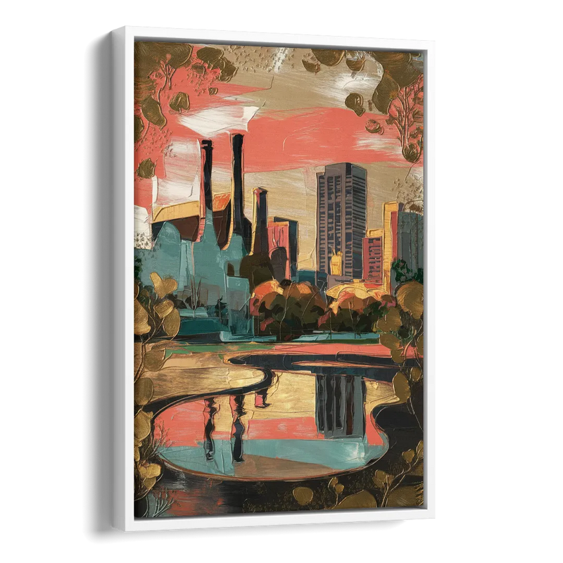 Birmingham Historic Landmarks Side - White Canvas Wall Art