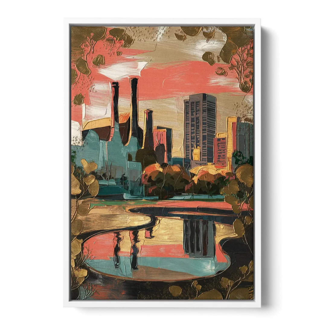 Birmingham Historic Landmarks Front - White Canvas Wall Art