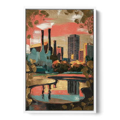 Birmingham Historic Landmarks Front - White Canvas Wall Art