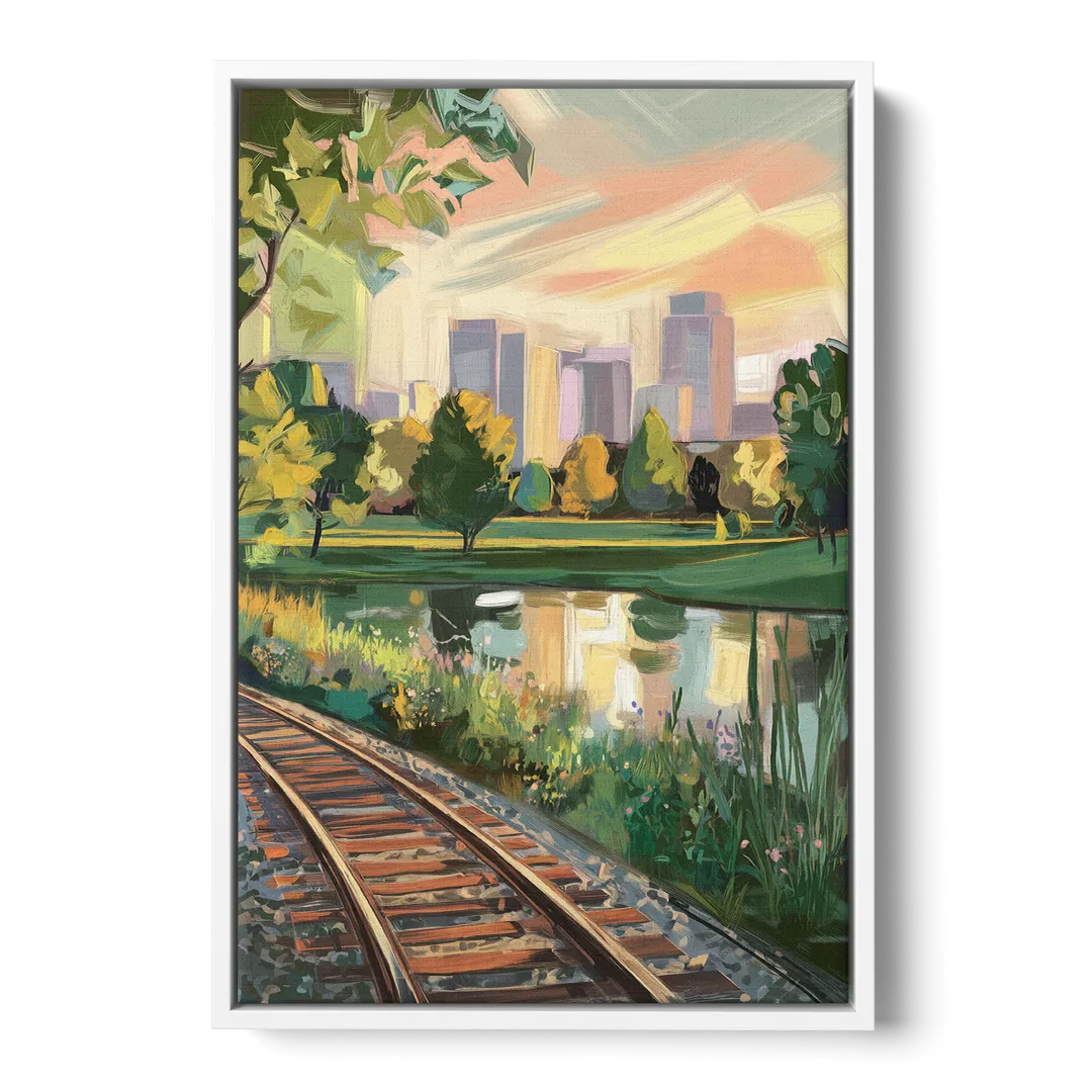 Birmingham Railroad Park Front - White Canvas Wall Art
