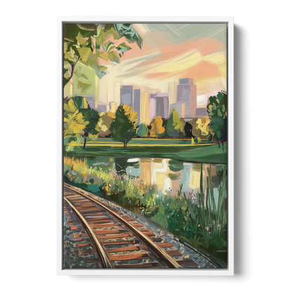 Birmingham Railroad Park Front - White Canvas Wall Art