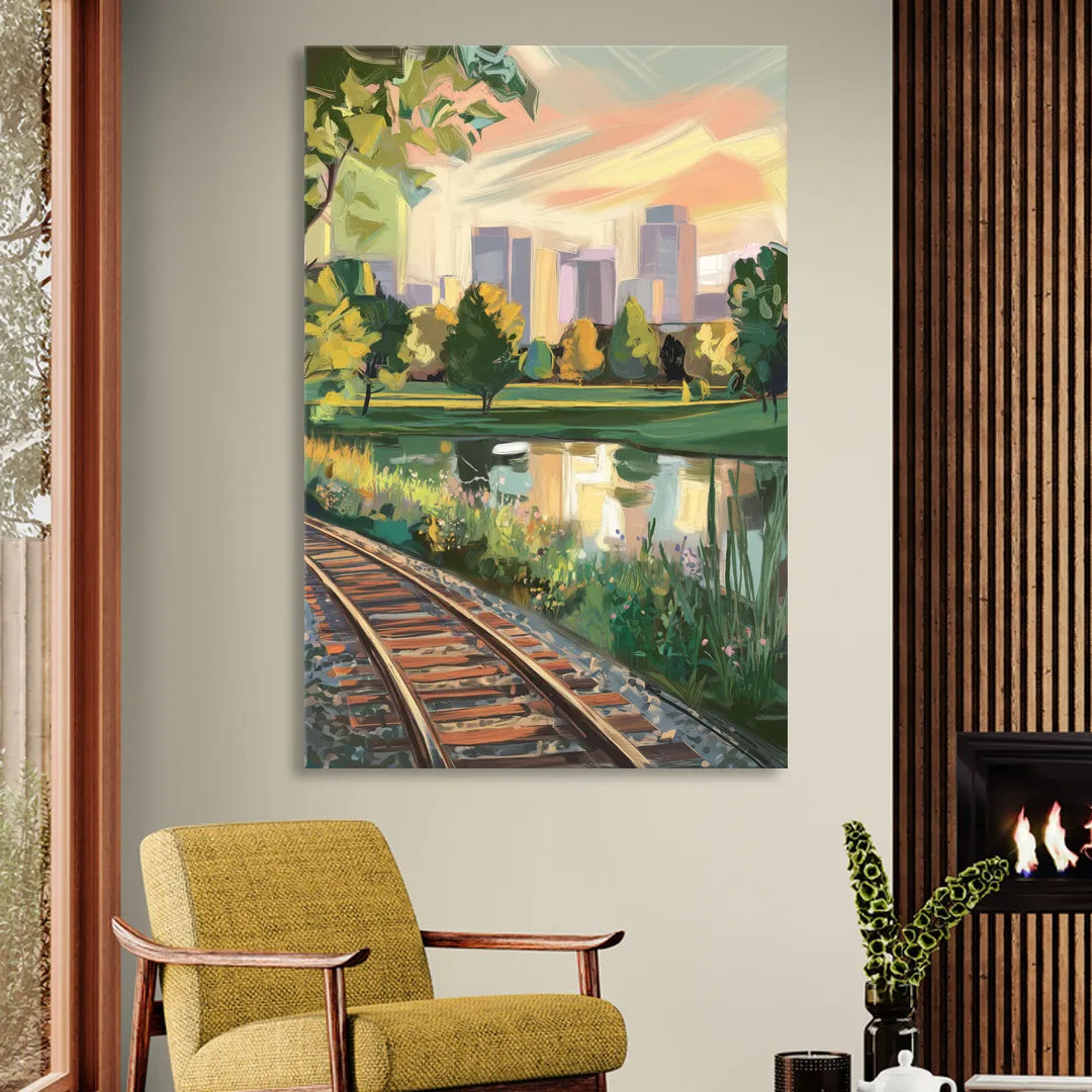 Birmingham Railroad Park Living Room - Canvas Wall Art