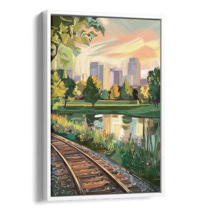 Birmingham Railroad Park Side - White Canvas Wall Art