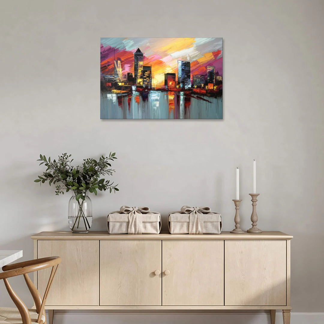 Birmingham Sunset Skyline - Canvas Wall Art - Coffee Table - 36x24