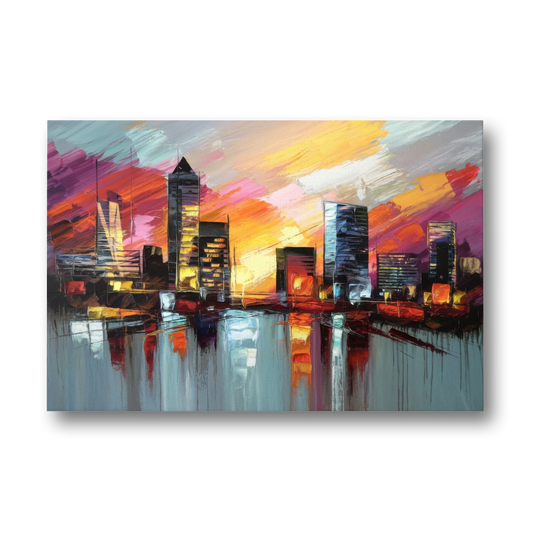 Birmingham Sunset Skyline - Canvas Wall Art - Front