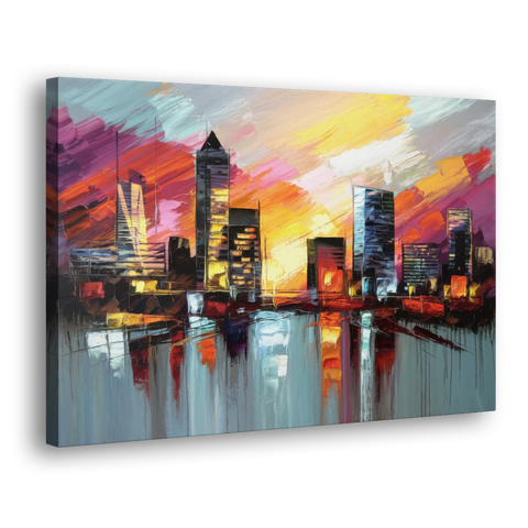 Birmingham Sunset Skyline - Canvas Wall Art - Side