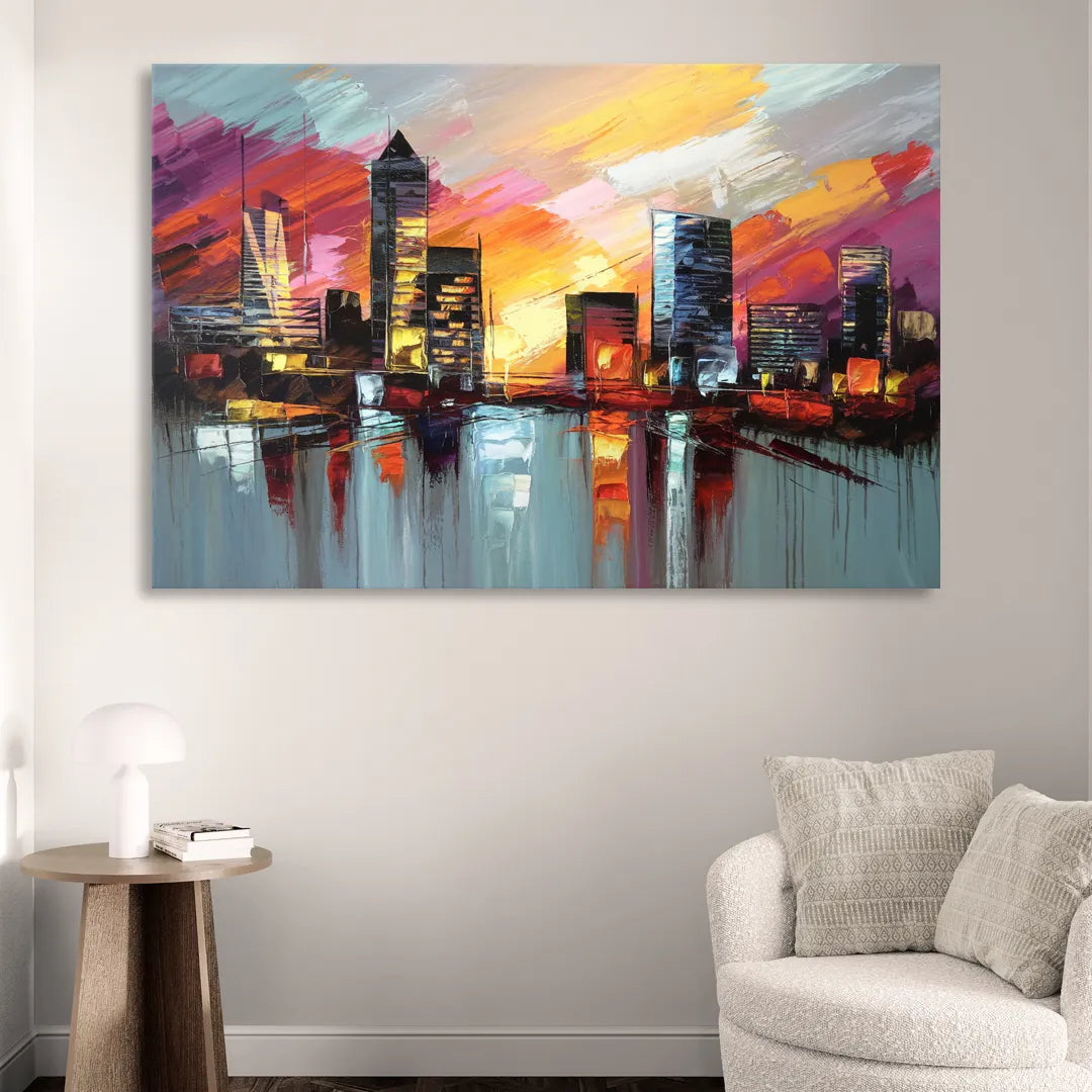 Birmingham Sunset Skyline Living Room - Canvas Wall Art
