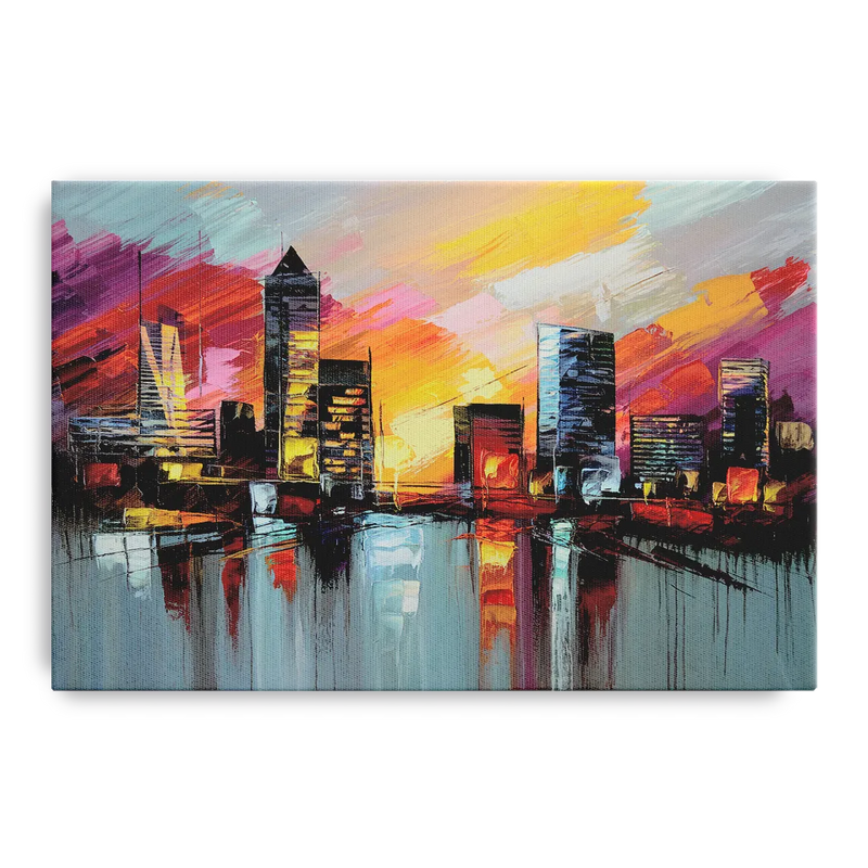 Birmingham Sunset Skyline Front - Canvas Wall Art