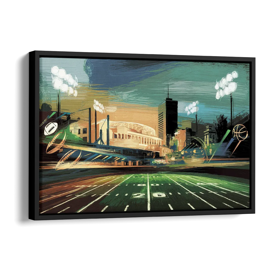 Birmingham Us Sports Teams Tribute Side - Black Canvas Wall Art