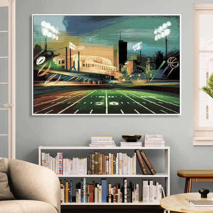 Birmingham Us Sports Teams Tribute Living Room - White Canvas Wall Art