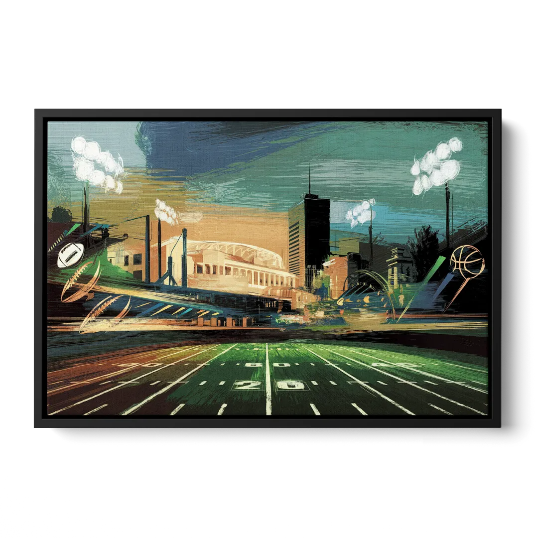 Birmingham Us Sports Teams Tribute Front - Black Canvas Wall Art