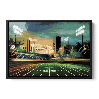 Birmingham Us Sports Teams Tribute Front - Black Canvas Wall Art