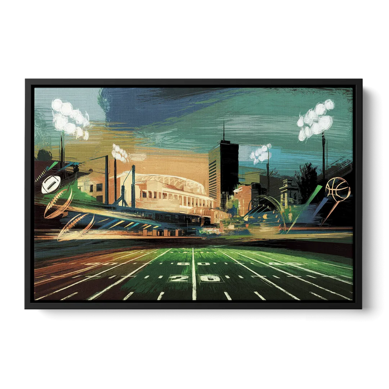 Birmingham Us Sports Teams Tribute Front - Black Canvas Wall Art