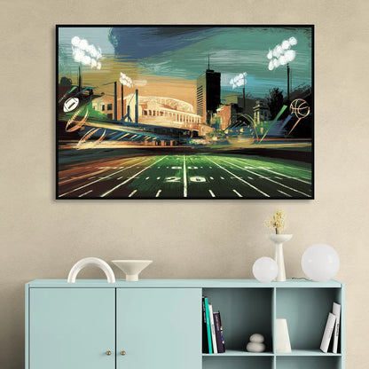 Birmingham Us Sports Teams Tribute Sitting Room - Black Canvas Wall Art