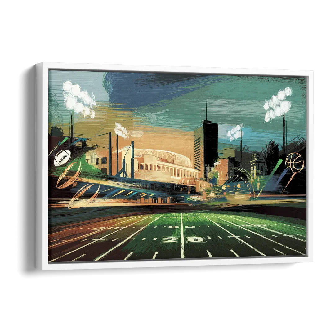 Birmingham Us Sports Teams Tribute Side - White Canvas Wall Art