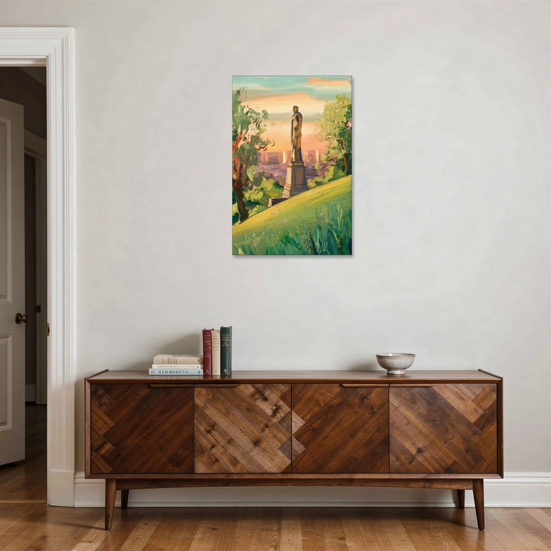 Birmingham Vulcan Statue View - Canvas Wall Art - Coffee Table - 24x36