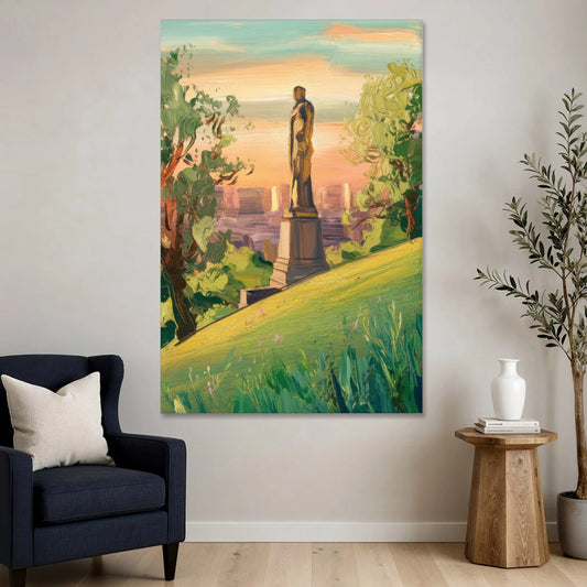 Birmingham Vulcan Statue View - Canvas Wall Art - Sofa - 40x60