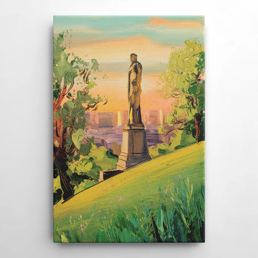 Birmingham Vulcan Statue View - Canvas Wall Art