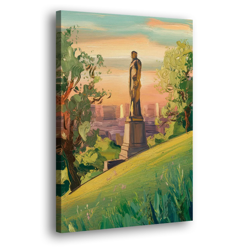 Birmingham Vulcan Statue View - Canvas Wall Art