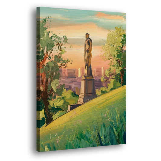 Birmingham Vulcan Statue View Side - Canvas Wall Art