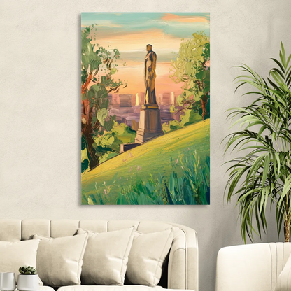 Birmingham Vulcan Statue View Sitting Room - Canvas Wall Art