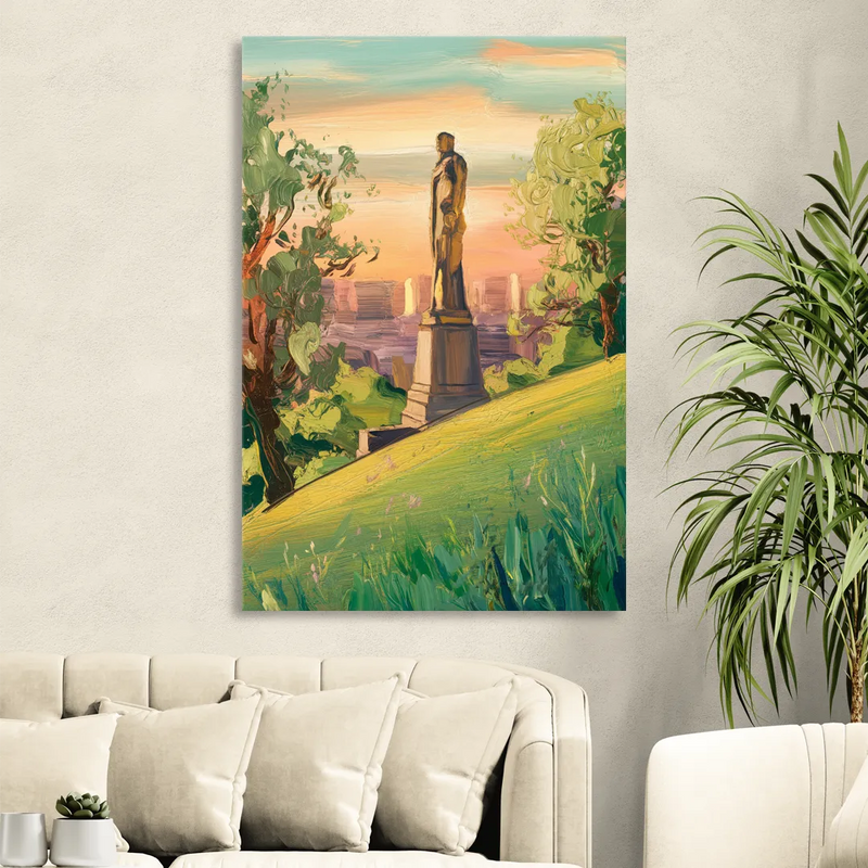 Birmingham Vulcan Statue View Sitting Room - Canvas Wall Art