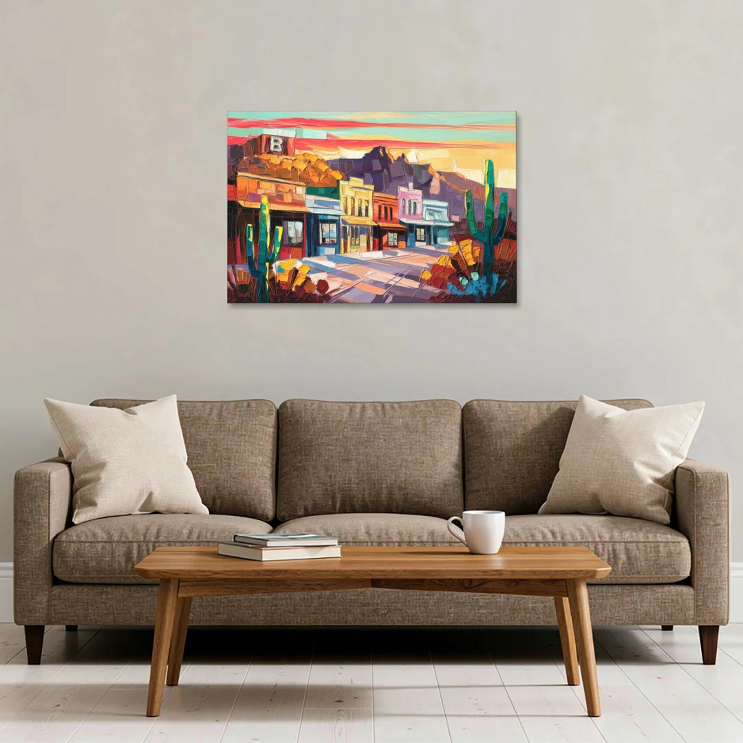 Bisbee Arizona Charm - Canvas Wall Art - Sofa - 36x24