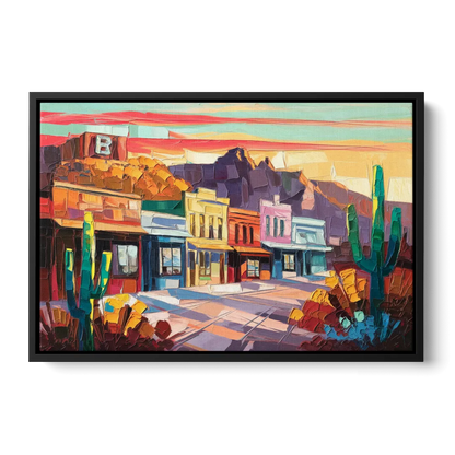 Bisbee Arizona Charm Front - Black Canvas Wall Art