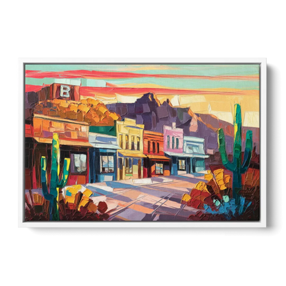 Bisbee Arizona Charm Front - White Canvas Wall Art