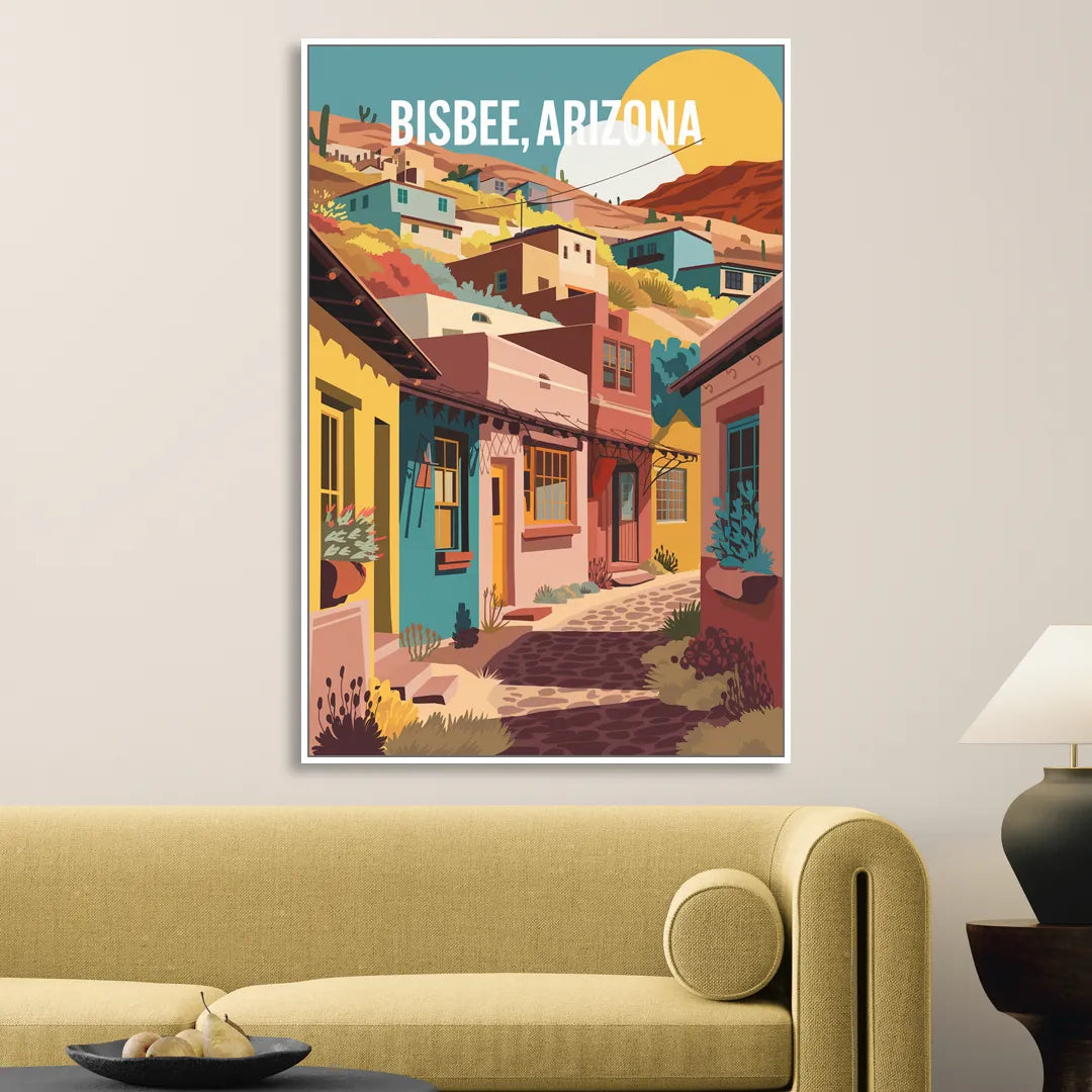Bisbee Artistic Alleyways Living Room - White Canvas Wall Art