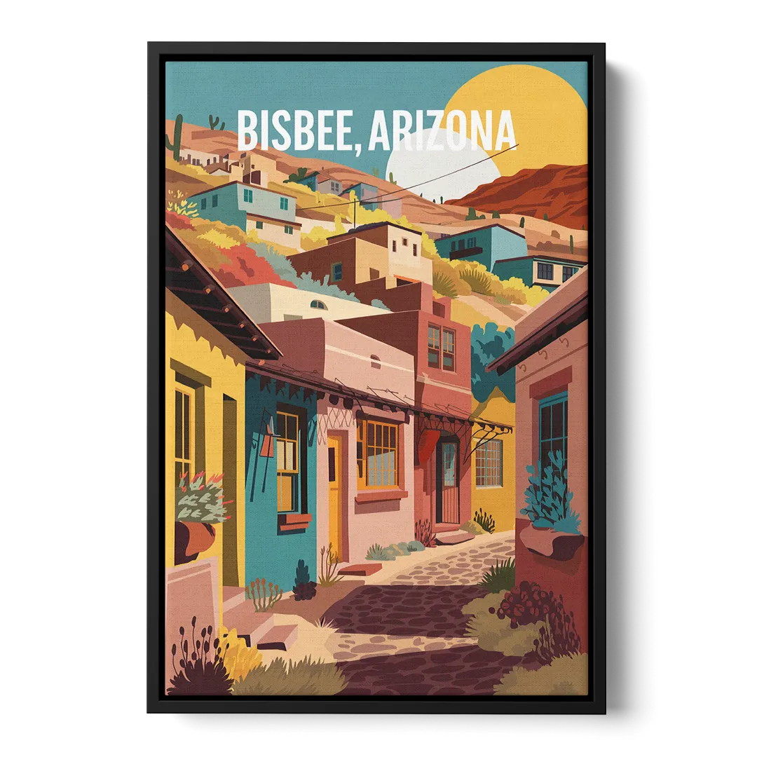 Bisbee Artistic Alleyways Front - Black Canvas Wall Art