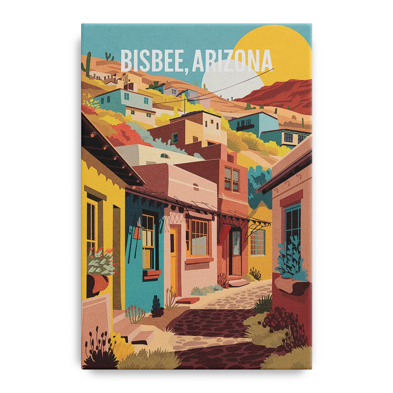 Bisbee Artistic Alleyways Front - Canvas Wall Art