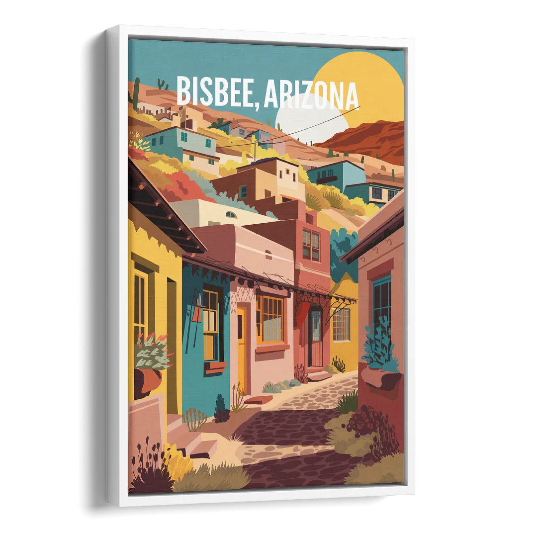 Bisbee Artistic Alleyways Side - White Canvas Wall Art