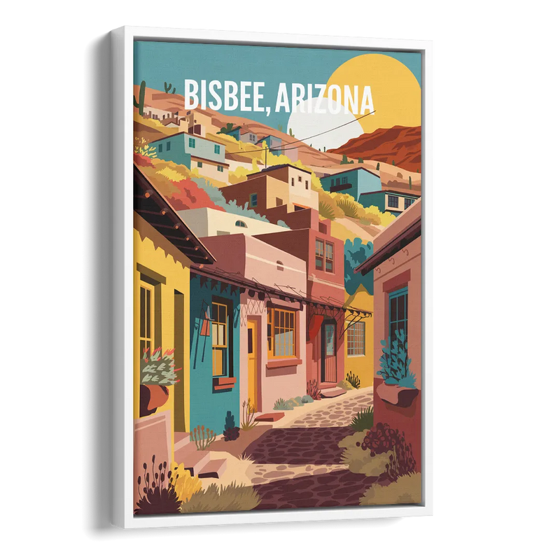 Bisbee Artistic Alleyways Side - White Canvas Wall Art